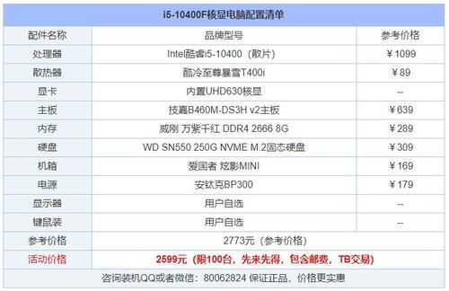 组装电脑配置参数(组装电脑配置参数详细)-图2 组装电脑配置参数(组装电脑配置参数详细)-图2