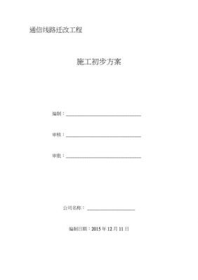通信管线改迁施工方案（通信线路迁改方案）